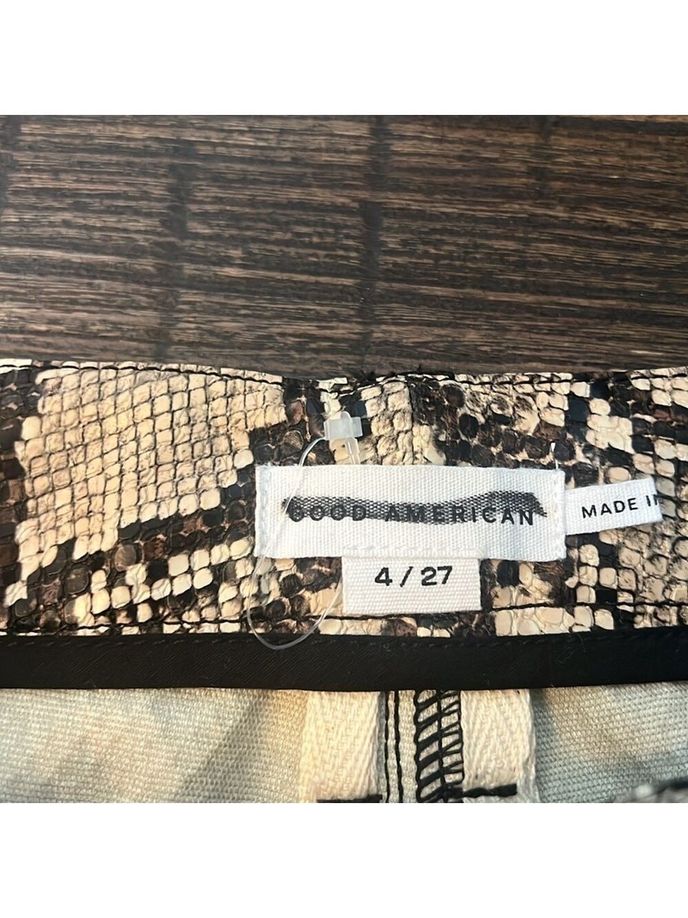 Good American Good Classic Snake Print Faux Leather Pant 4 / 27 EUC - Picture 6 of 11
